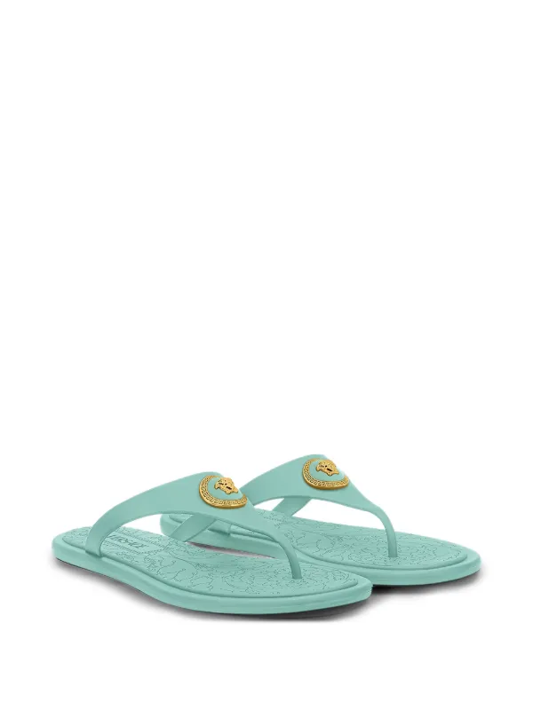 Versace Alia Embellished flip-flops | Green | FARFETCH