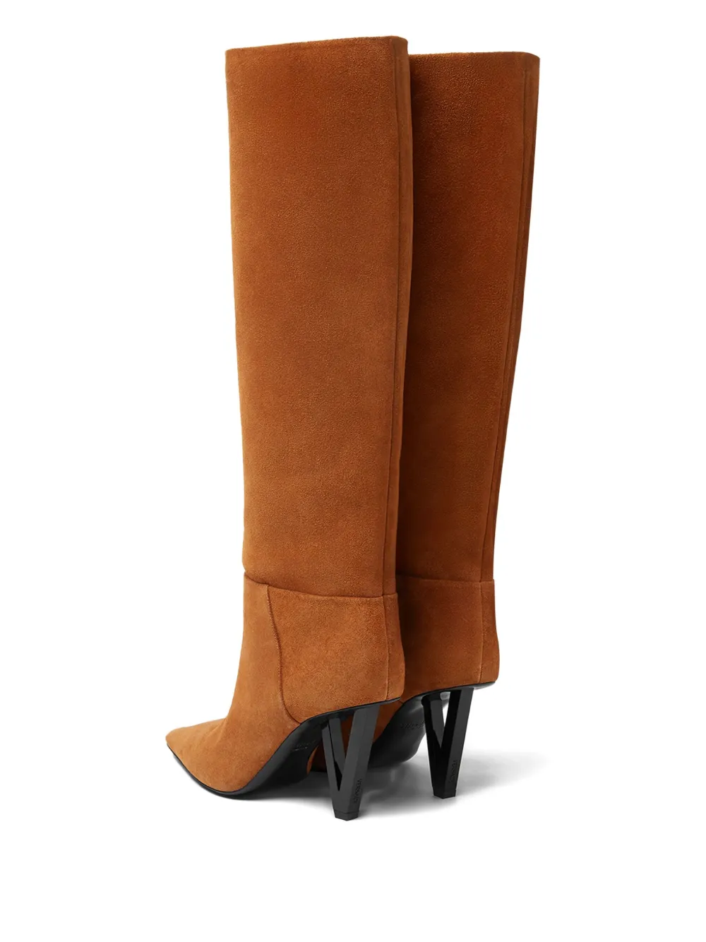 Versace pointed-toe knee-high boots Brown