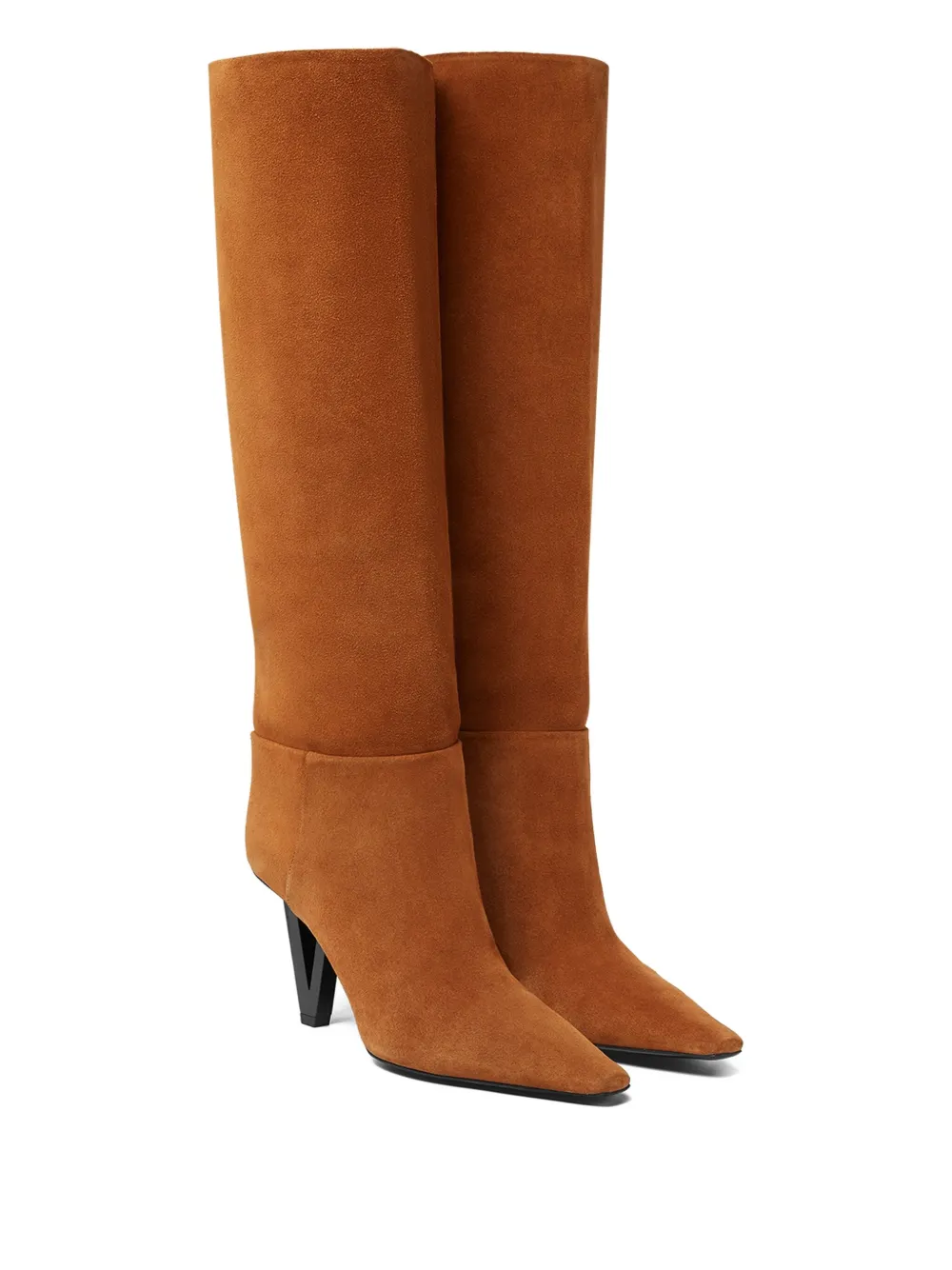Versace pointed-toe knee-high boots Brown