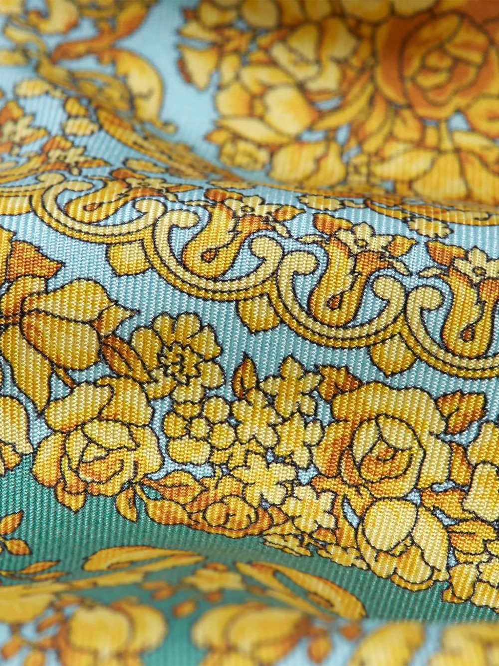 Versace Zijden stropdas met Barocco patroon Groen