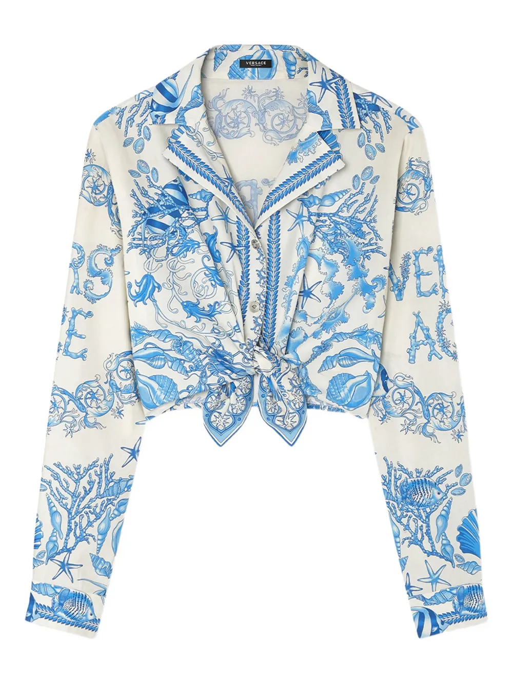 Versace Underwater Barocco blouse Blauw