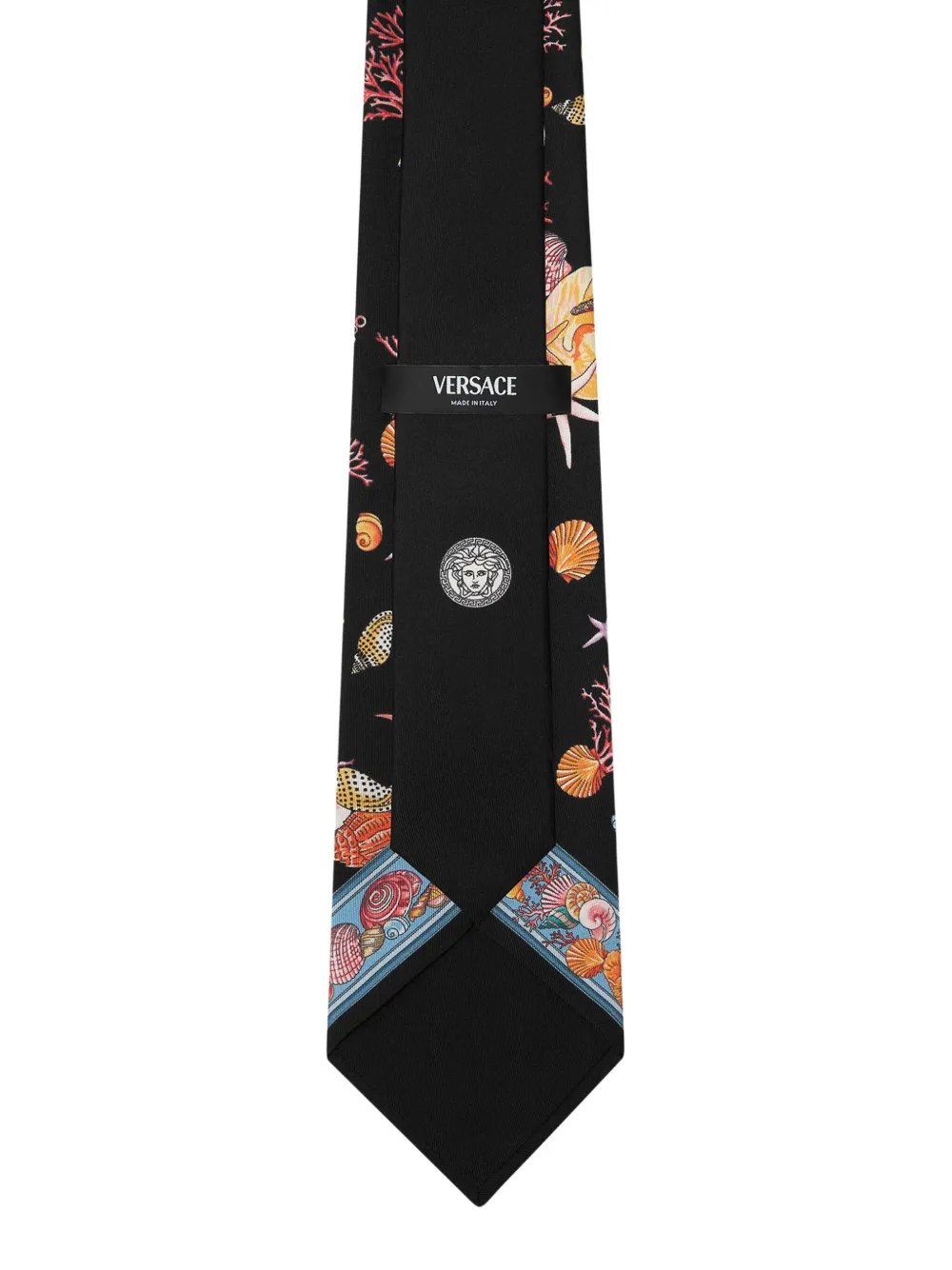 Versace Underwater Baroco silk tie - Zwart