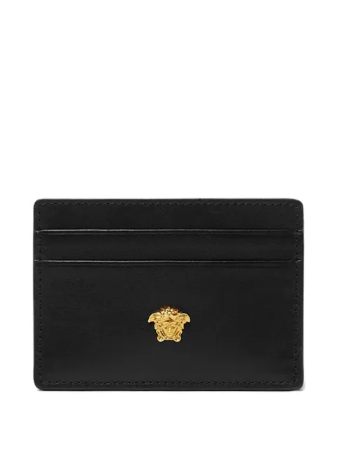 Versace 로고 장식 레더 카드홀더