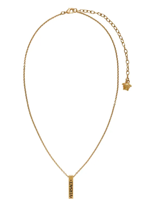 VERSACE ロゴ ネックレス ゴールド Versace ロゴペンダント ネックレス | ゴールドトーン | FARFETCH JP