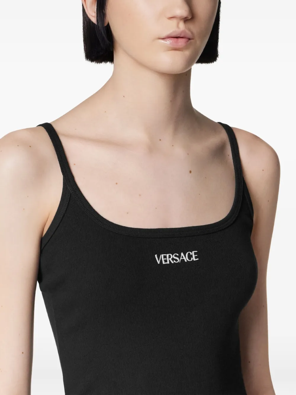 Versace Jurk met geborduurd logo Zwart