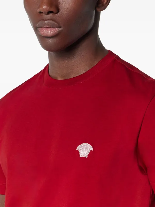 Versace Medusa-embroidered T-shirt Red FARFETCH TR