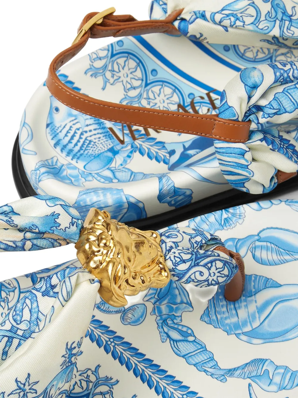 Versace Underwater Barocco La Medusa sandals Blue