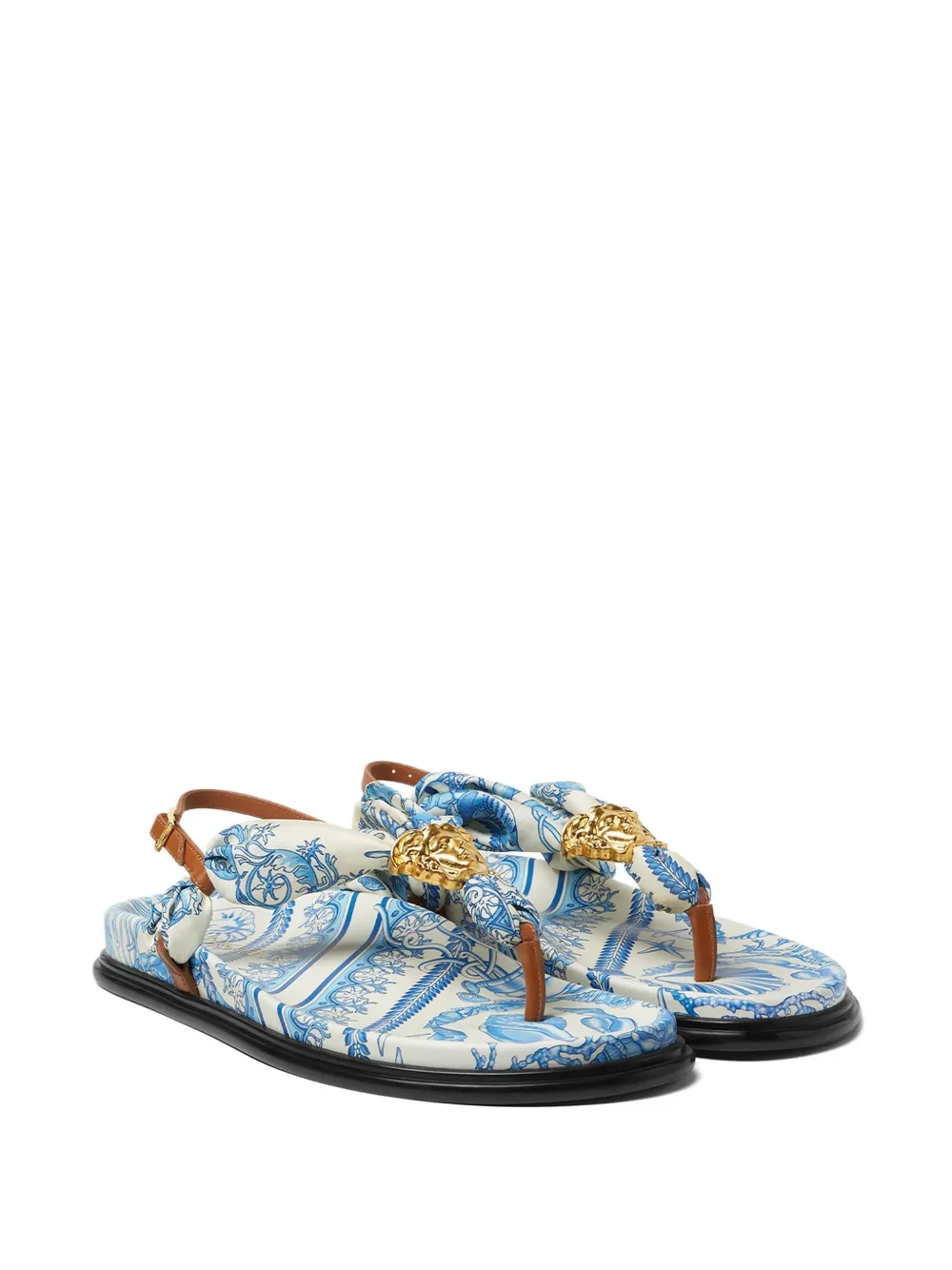 Versace Underwater Barocco La Medusa sandals Blue