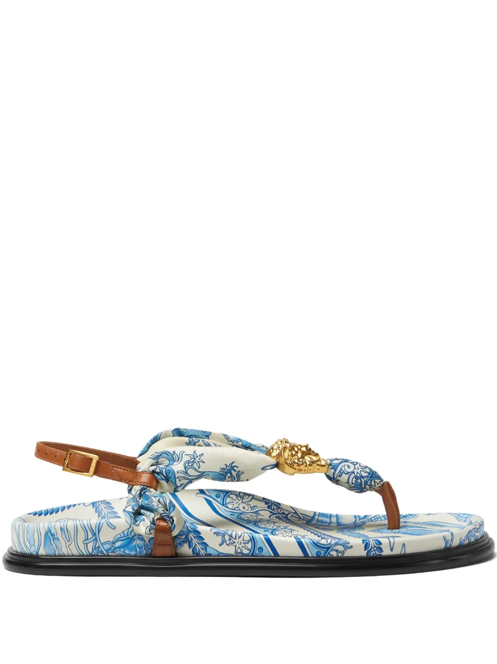 Versace Underwater Barocco La Medusa sandals Blue