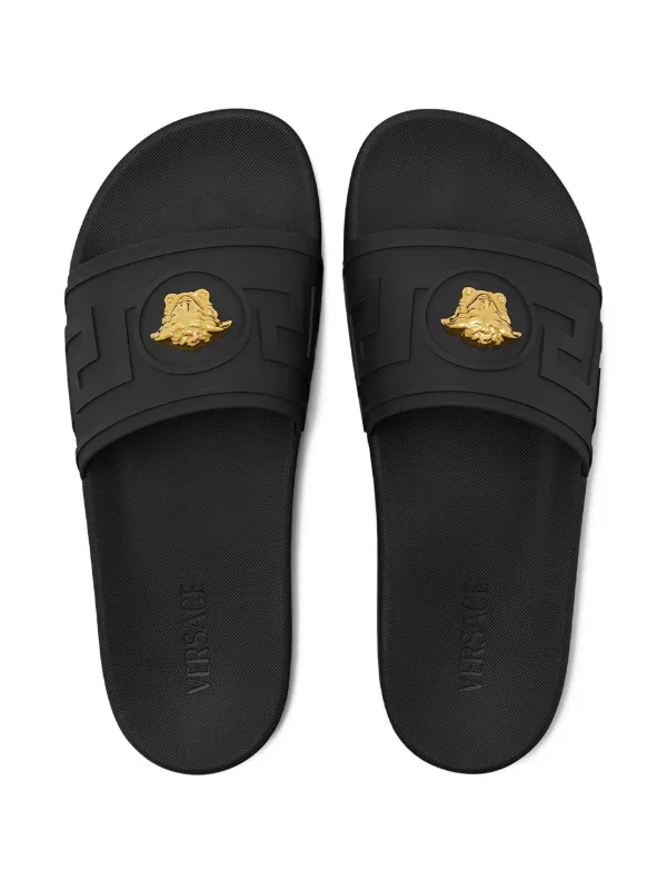 Versace La Medusa Slides | Black | FARFETCH