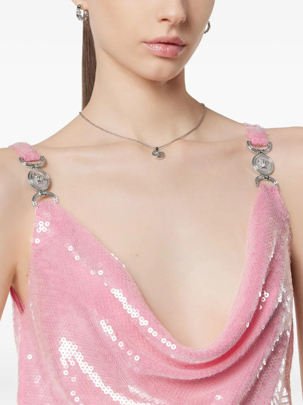 Versace Mini-jurk met pailletten Roze