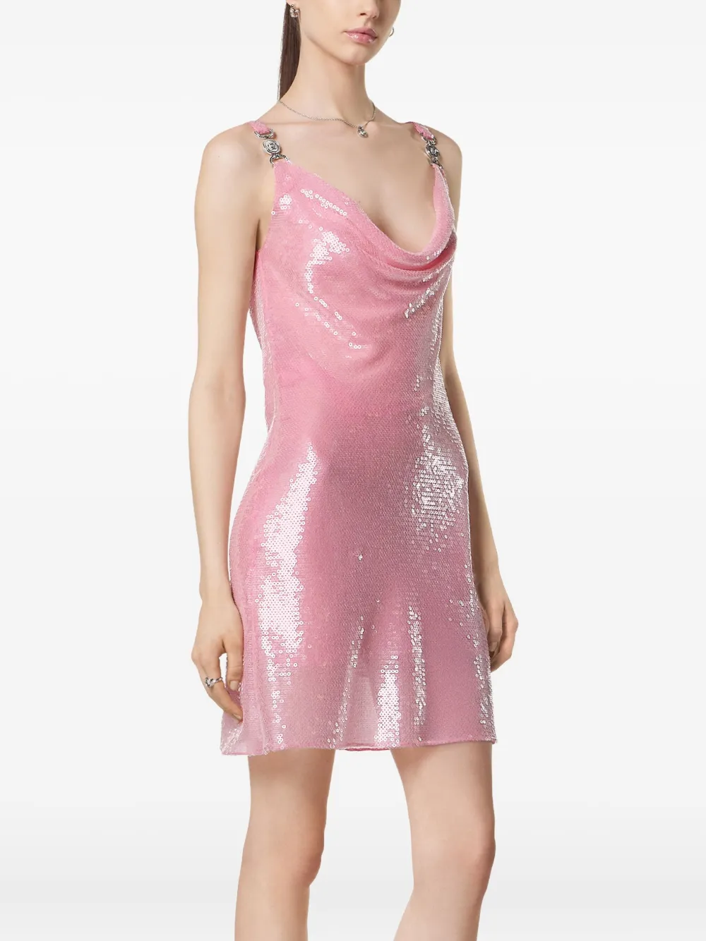 Versace Mini-jurk met pailletten Roze