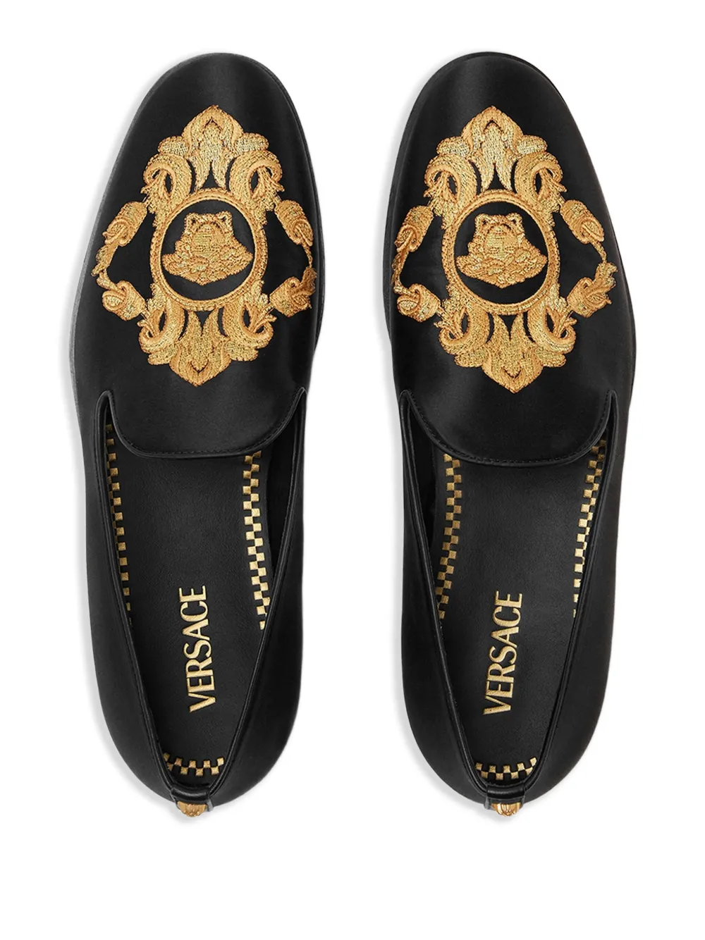 Versace Medusa Head embroidered loafers Black