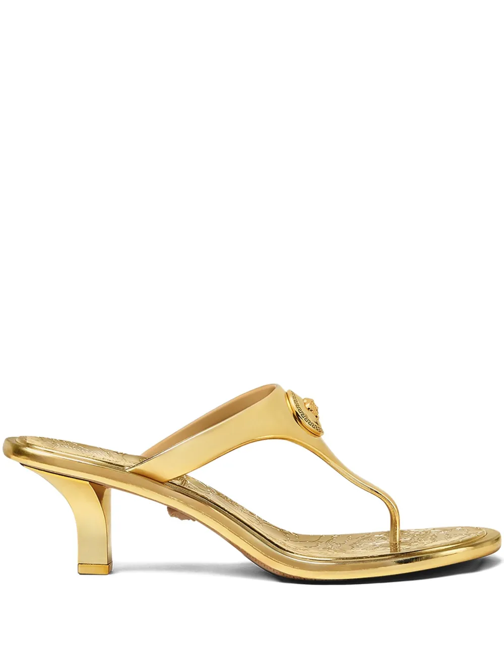 Versace 55mm Alia metallic mules Gold