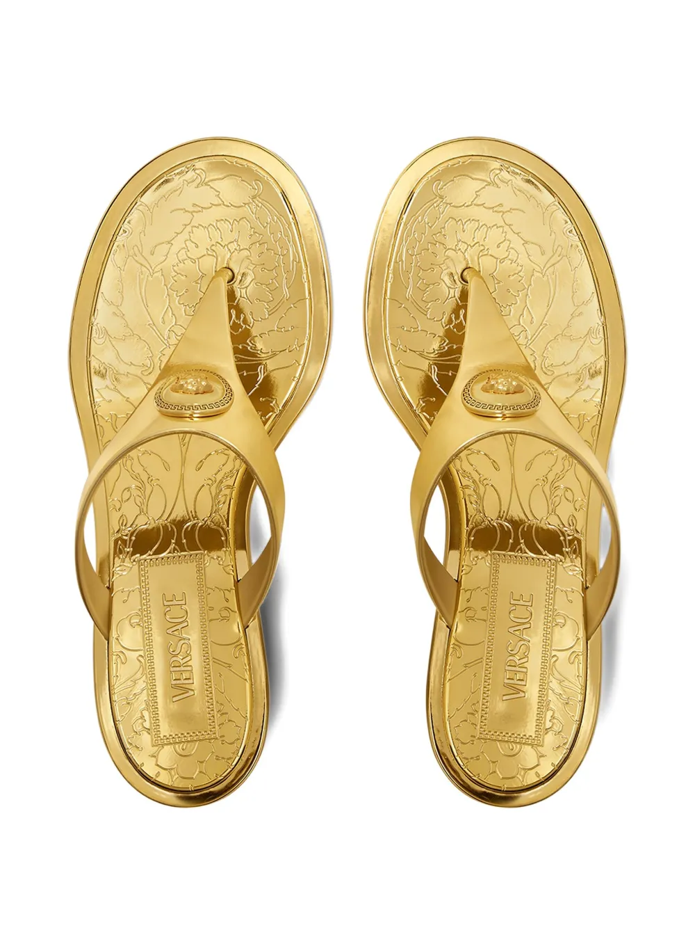 Versace 55mm Alia metallic mules Gold