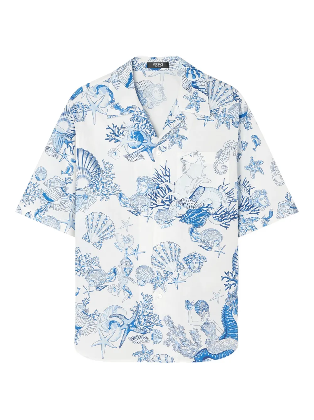 Versace Coral Theatre overhemd Blauw