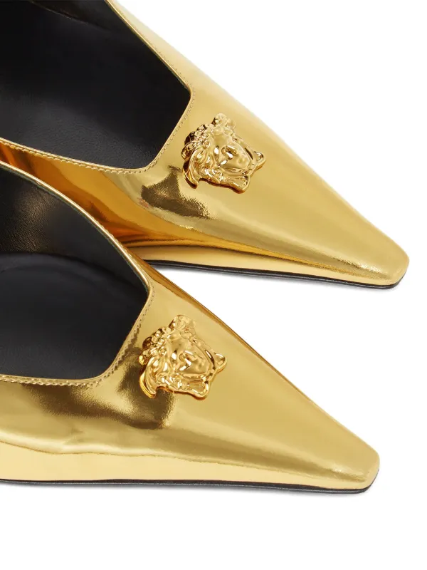 Versace 85mm pointed-toe Pumps | Gold | FARFETCH