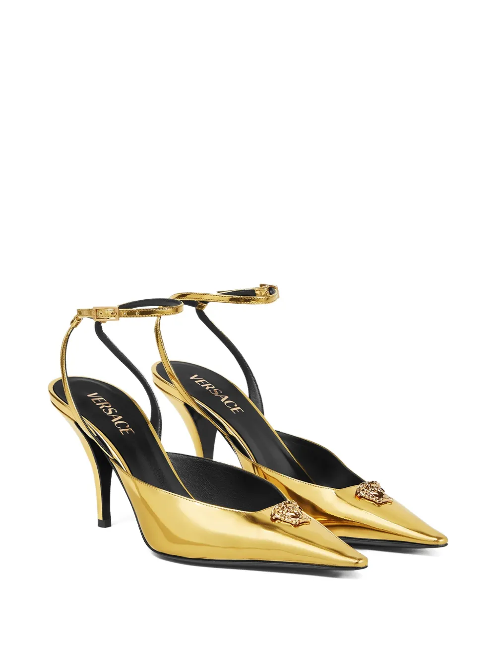 Versace Pumps met puntige neus Goud