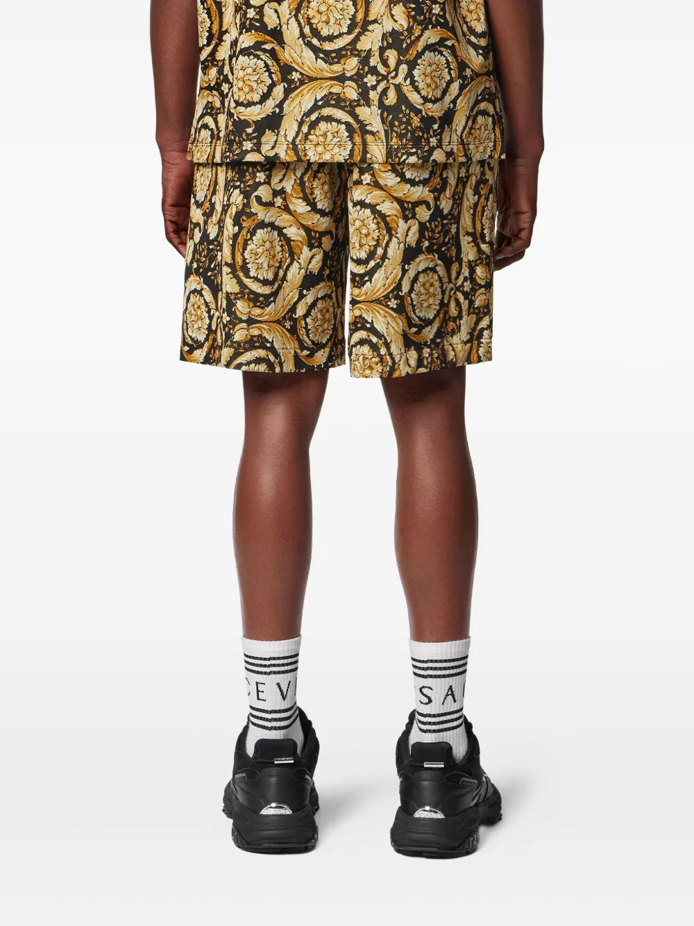 Versace Barocco trainingsshorts met jacquard Zwart