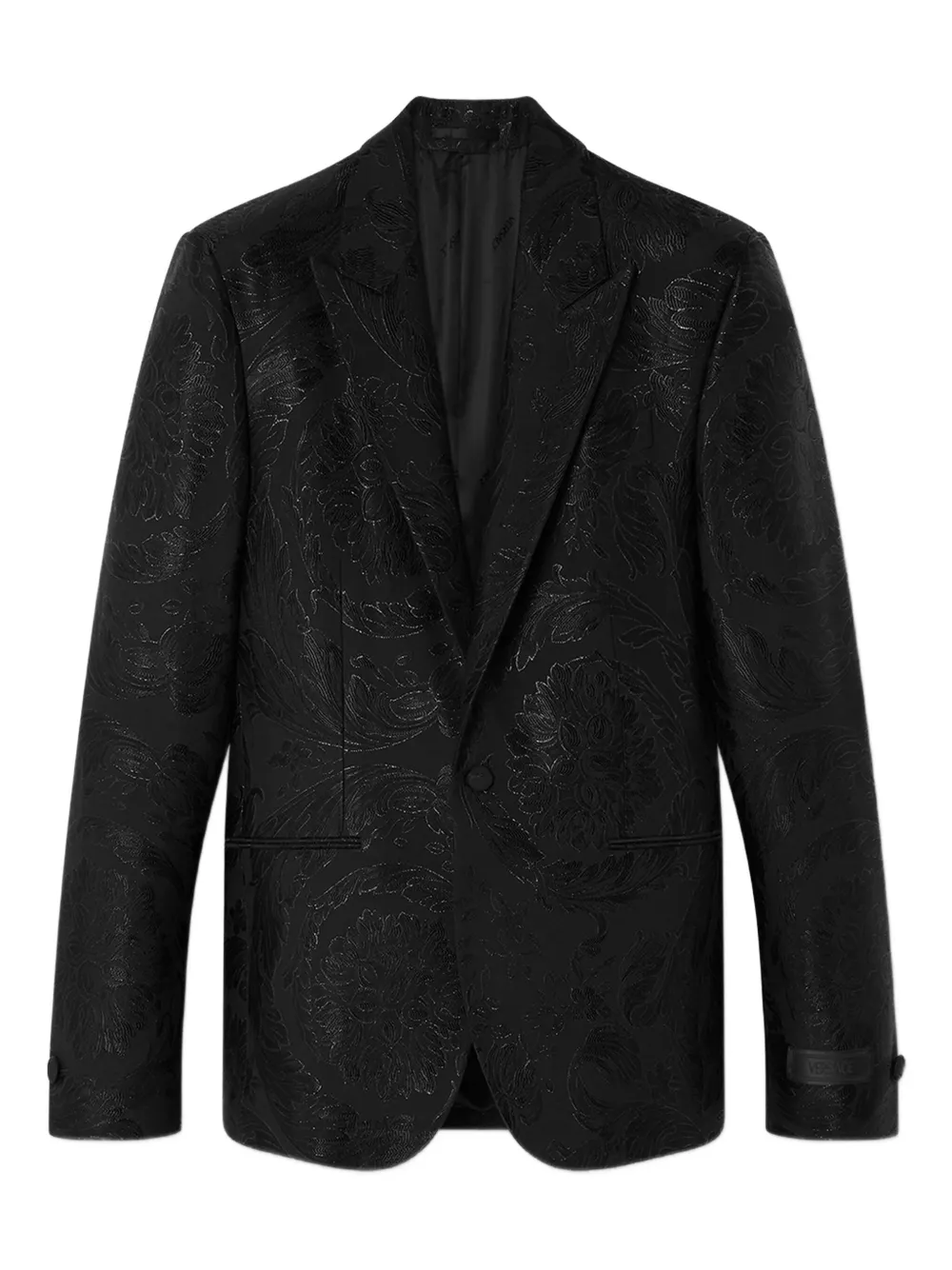Versace Blazer met Barocco-jacquard Zwart