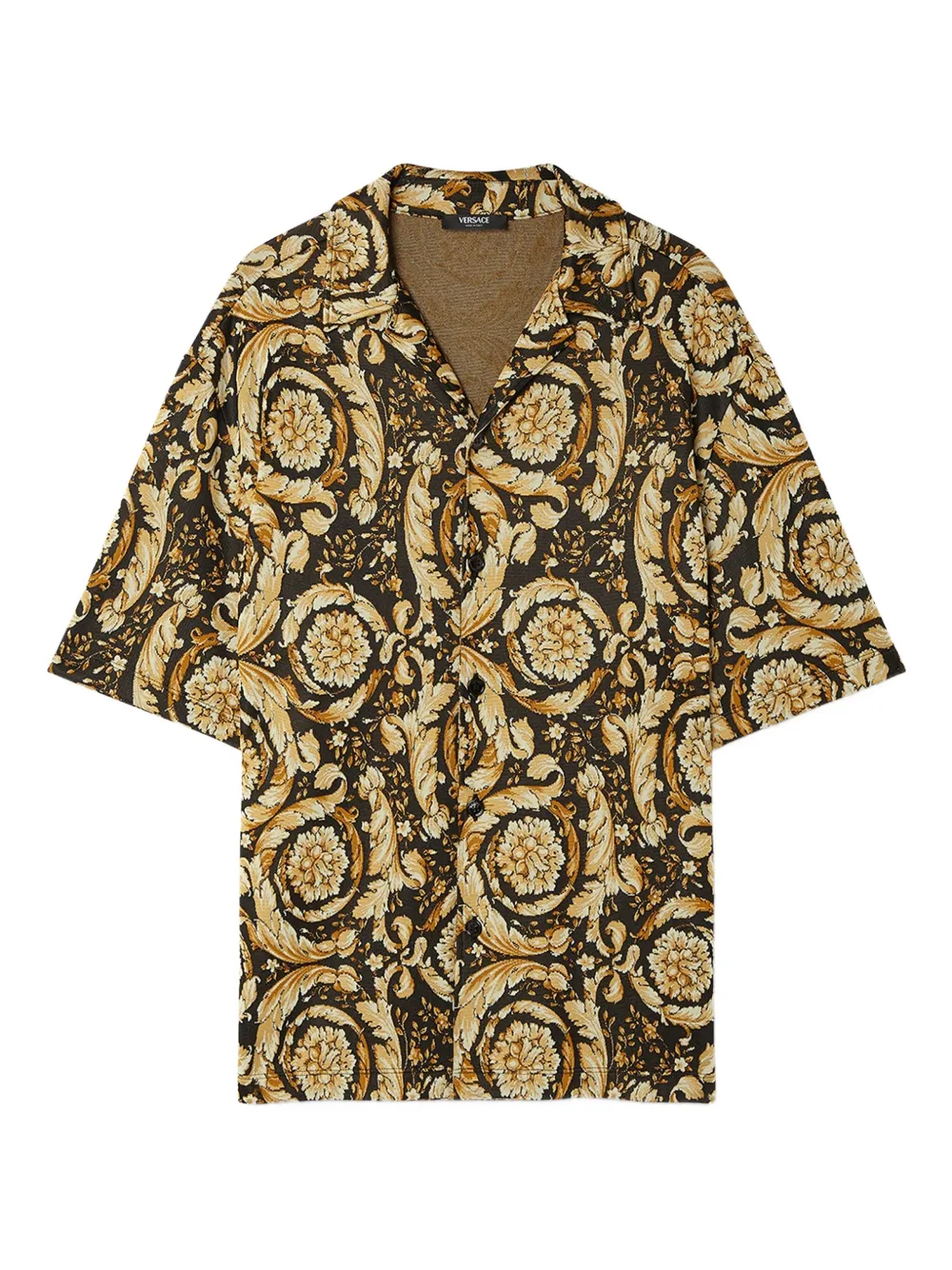 Versace Camicia Barocco a maniche corte - Oro