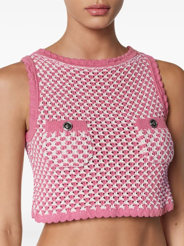 Versace Crochet Knit Top | Pink | FARFETCH AO