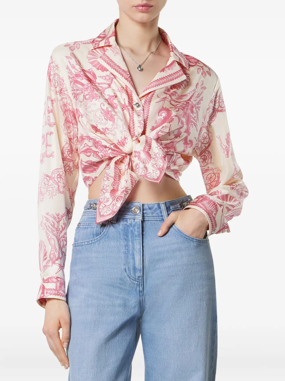 Versace Underwater Barocco blouse Roze