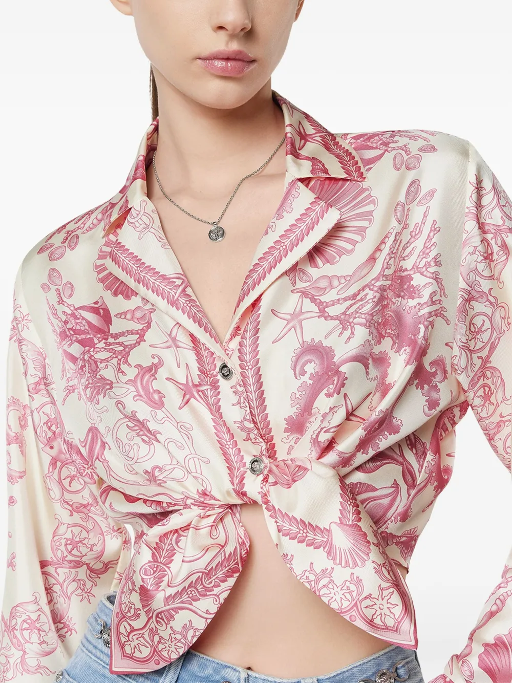 Versace Underwater Barocco blouse Roze