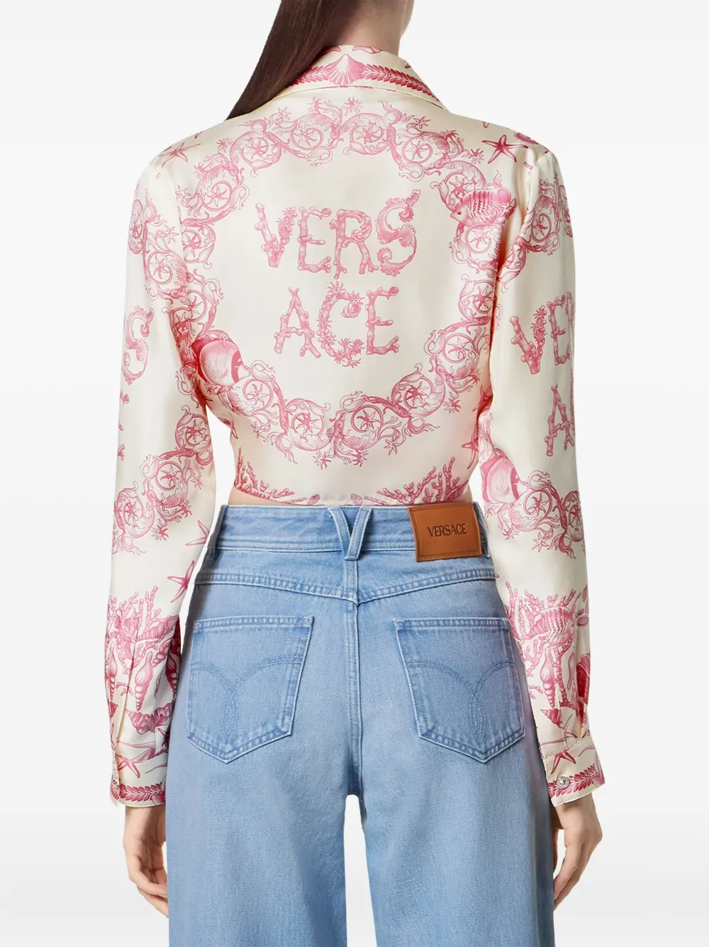 Versace Underwater Barocco blouse Roze
