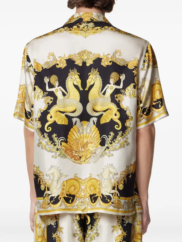 Versace Coral Theatre-print short-sleeve Shirt | White