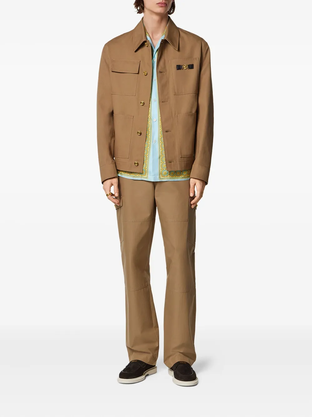 Versace Barocco-print short-sleeve shirt - Groen