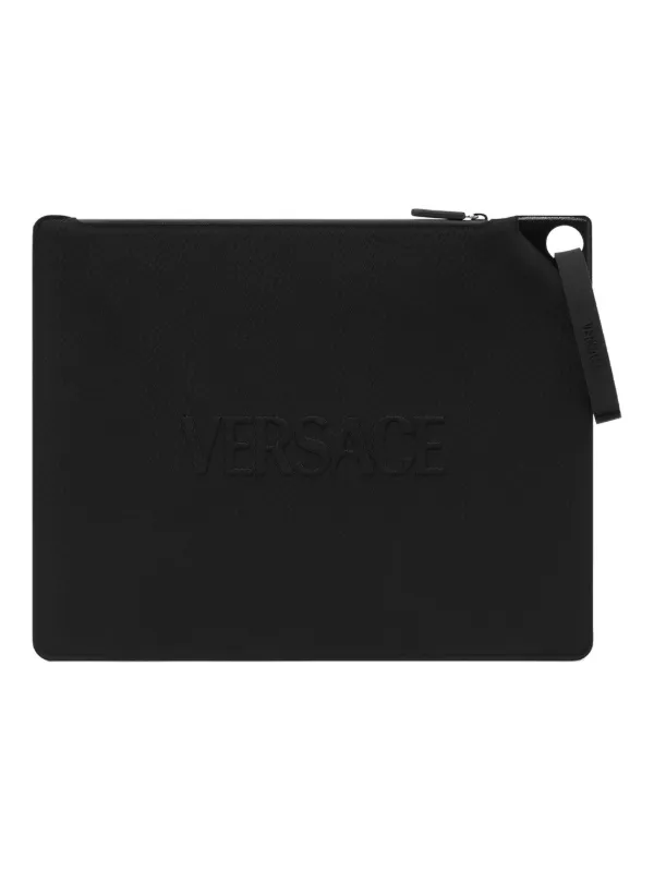 Versace グレカ ボーダー ワンショルダー ビキニトップ | ブラック 