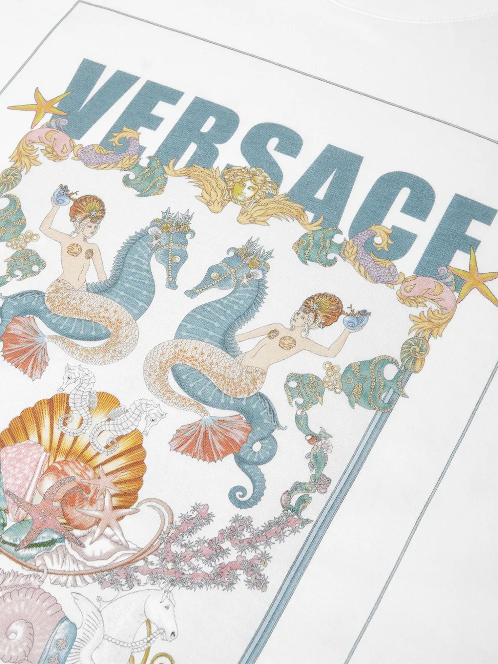 Versace T-shirt met grafische print Wit