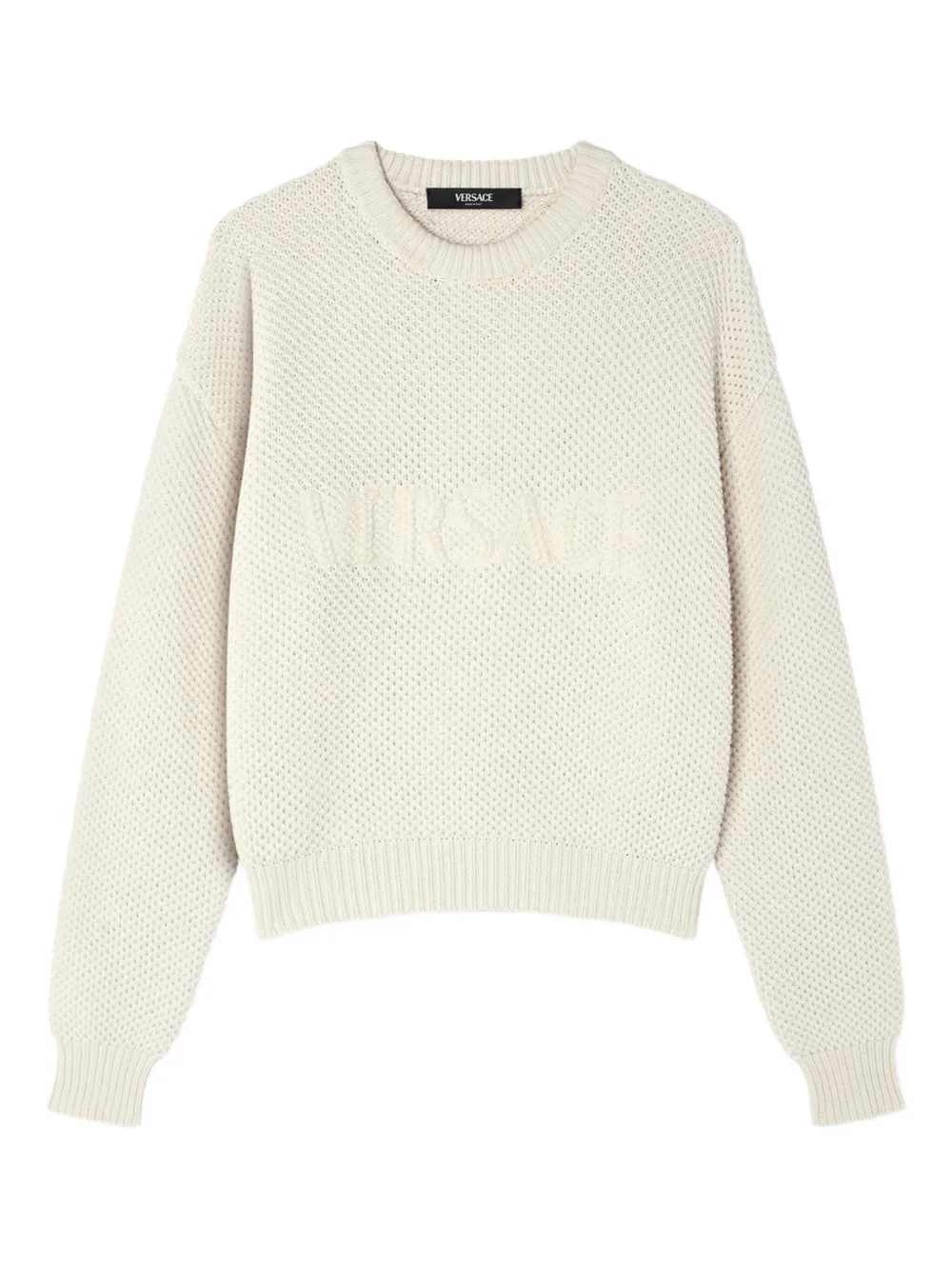 Versace Trui met logo en textuur Wit