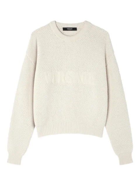 Versace textured-logo sweater