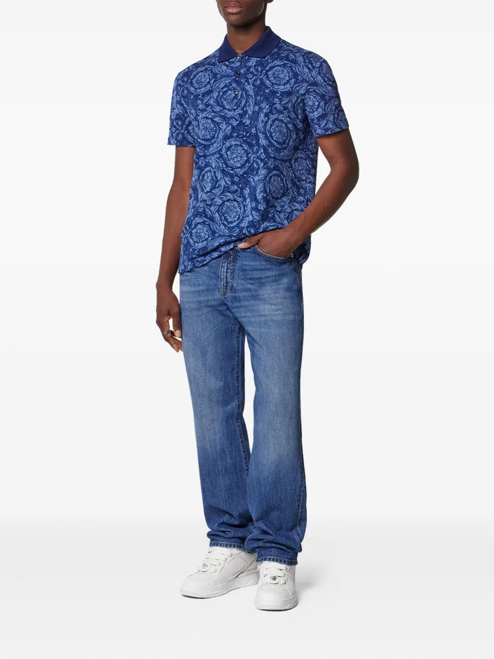 Versace Barocco poloshirt - Blauw