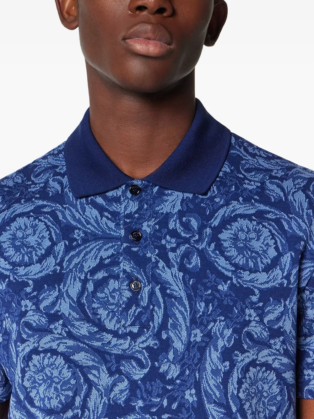 Versace Barocco poloshirt Blauw