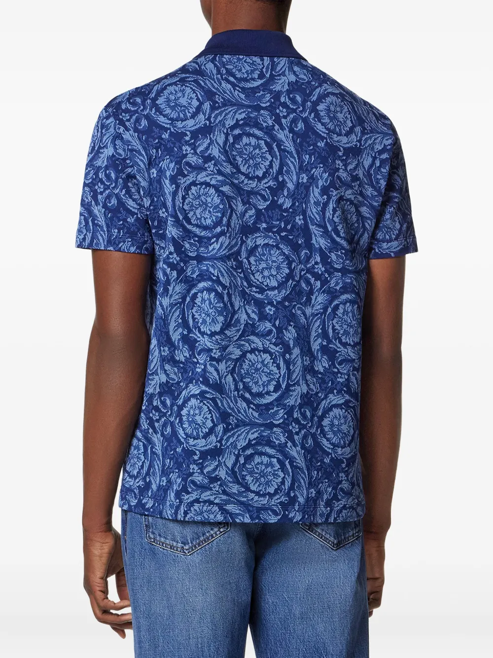 Versace Barocco poloshirt Blauw