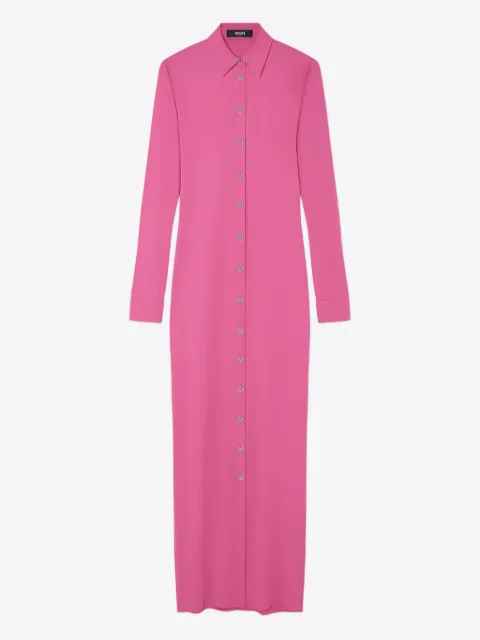 Versace robe-chemise à coupe longue