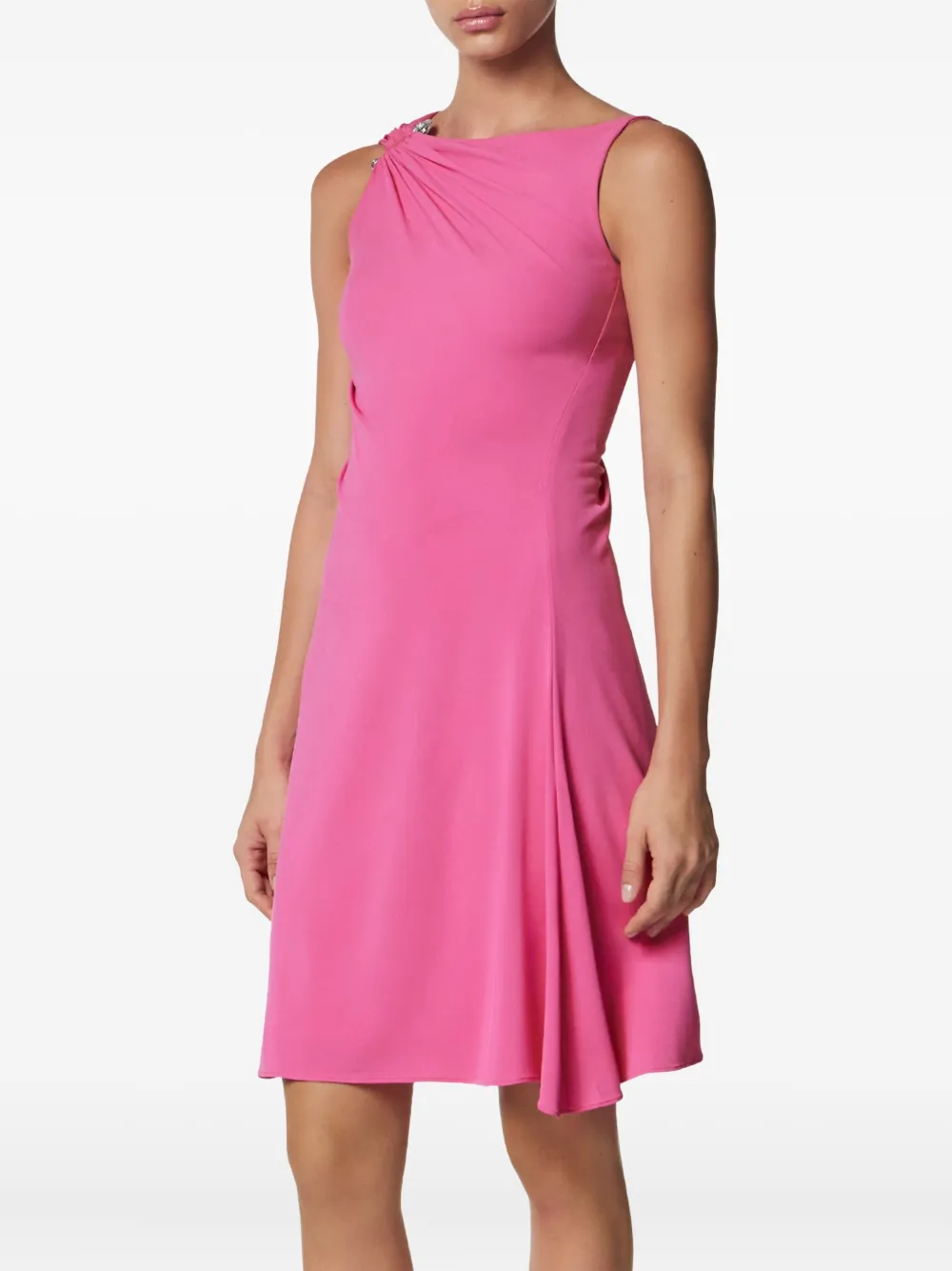 Versace Safety Pin gedrapeerde flared mini-jurk Roze