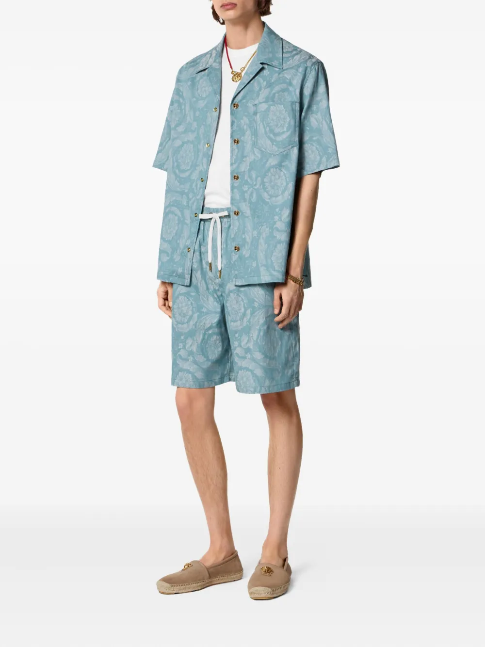 Versace Barocco-print shorts - Blauw
