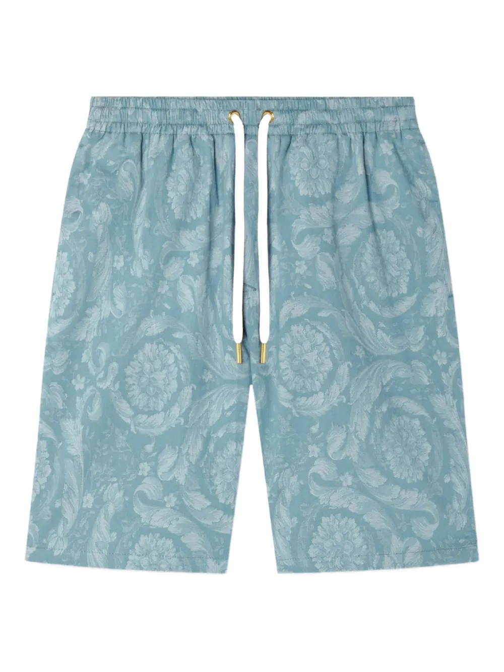 Versace Shorts met Barocco-print Blauw