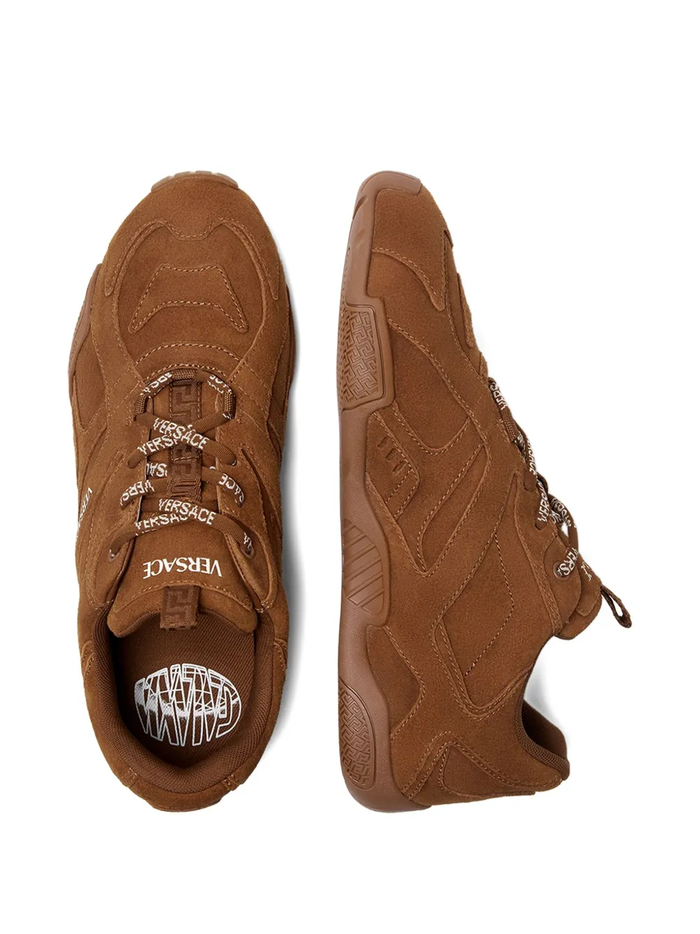 Versace Galaxia suede sneakers Brown