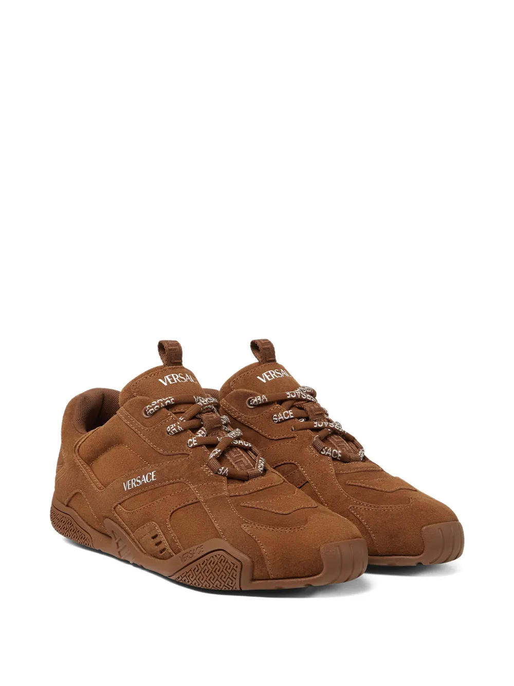 Versace Galaxia suede sneakers Brown