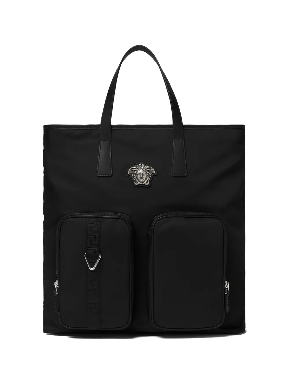 Versace Shopper met Medusa-plakkaat Zwart