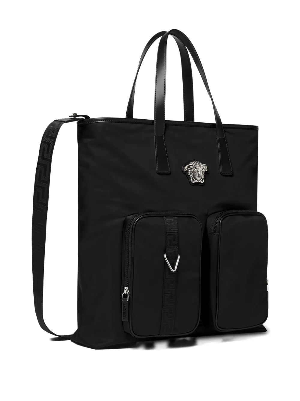 Versace Shopper met Medusa-plakkaat Zwart