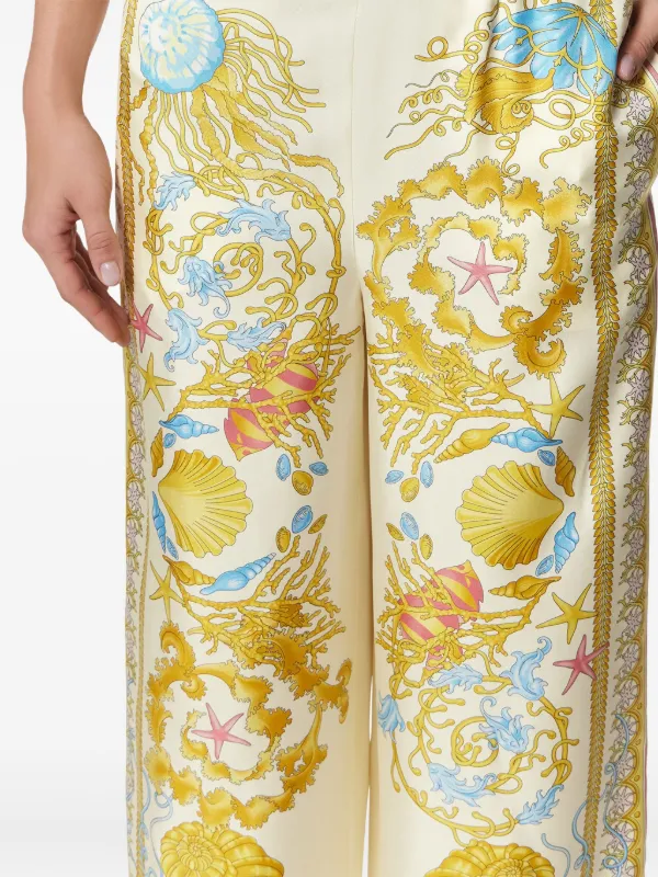 Versace アンダーウォーターバロッコ シルク パンツ