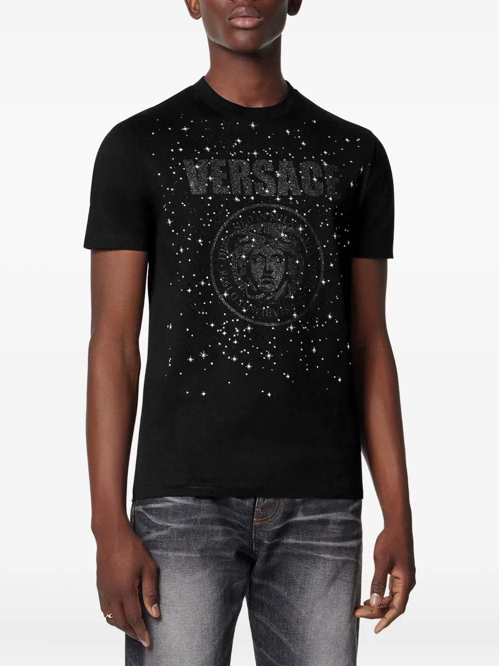 Versace Crystal Medusa T-shirt Zwart