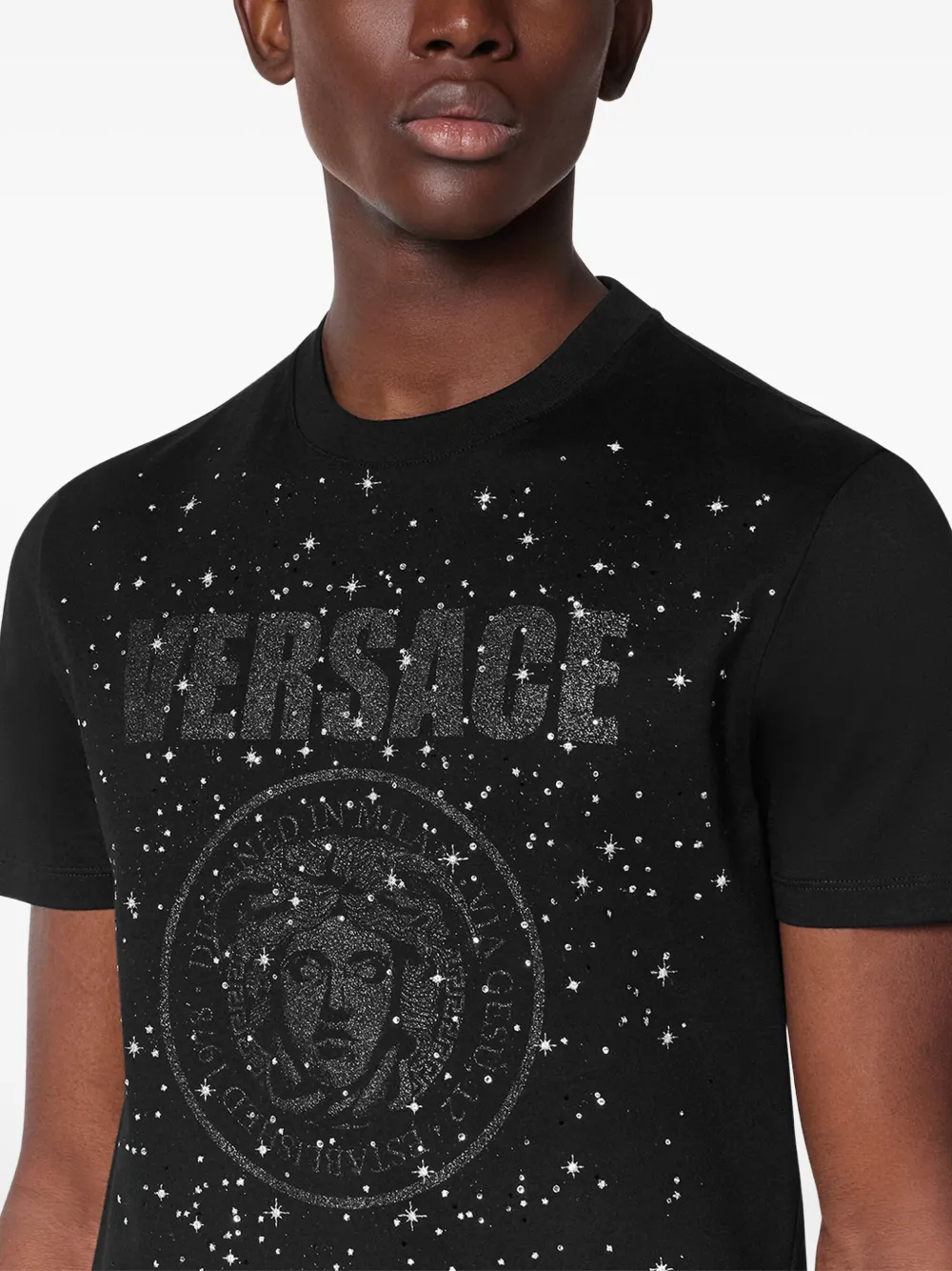 Versace Crystal Medusa T-shirt Zwart
