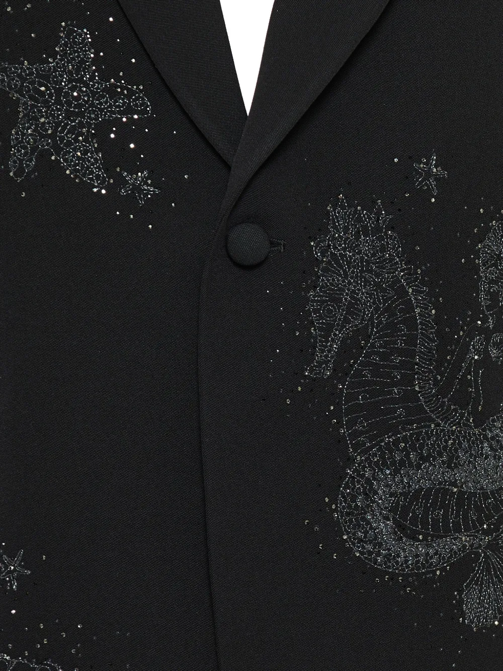 Versace Barocco Sea Embroidered Jacket In Black
